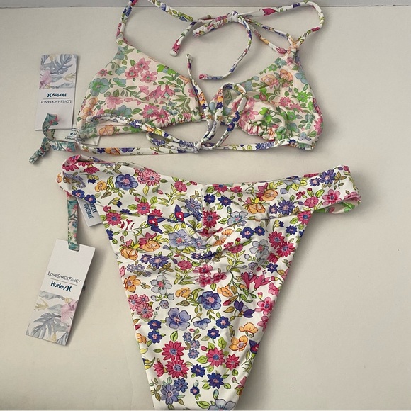 LoveShackFancy X Hurley Sunny Meadow Bikini M NWT - Picture 5 of 13